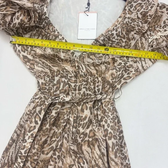 SPELL AND THE GYPSY COLLECTIVE LEOPARD PRINT ADA GOWN NWT SIZE SMALL - Picture 9 of 12